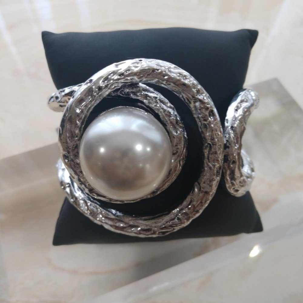 Pearl Bracelet Cuff, Statement Cuff